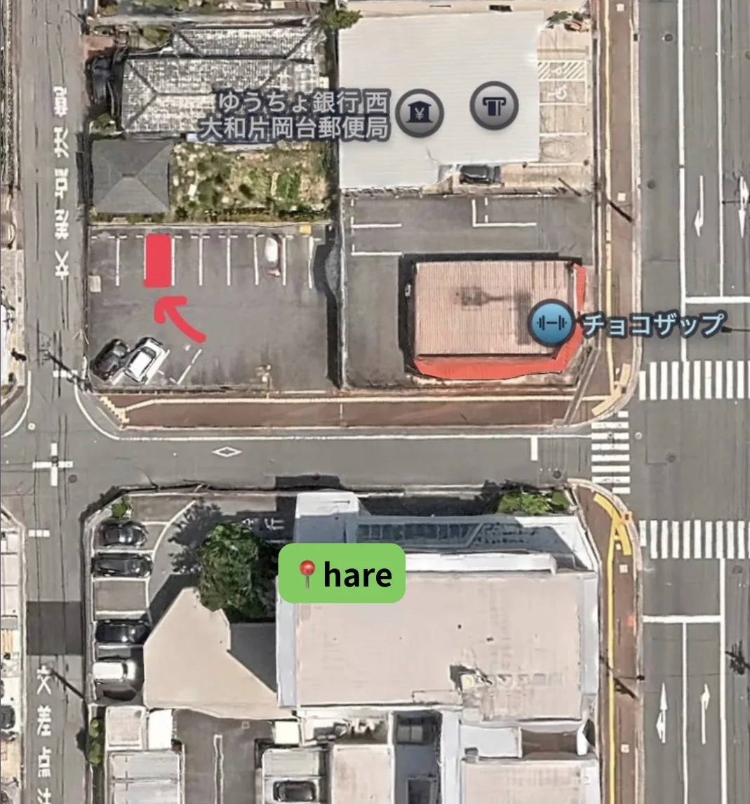店舗向かいにある専用駐車場の案内図
